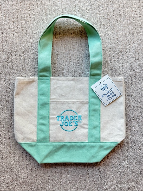 Trader Joe'S Handbags - Trader Joes Mini Pastel Canvas Tote Bag